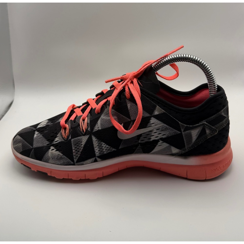 Nike Free 5.0 TR Fit 5 Womens 6.5 Black Grey Coral Good 704695-006 Training Shoe